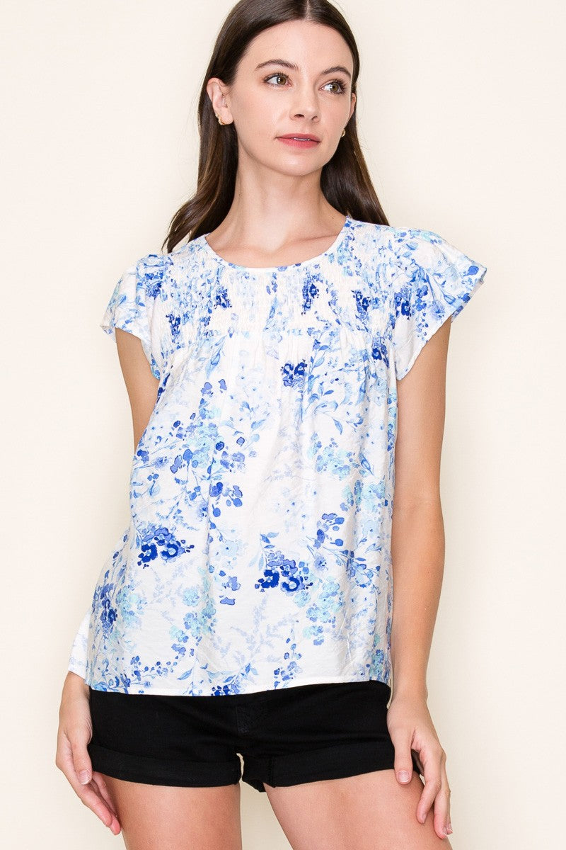 Gracie Flutter Sleeve Babydoll Top