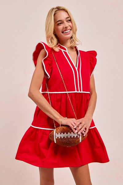 Leslie Red Ruffle Dress