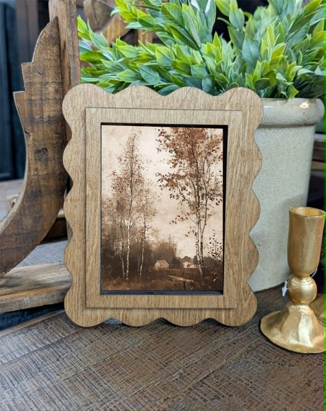 Scallop Antique Cottage Framed Canvas Art