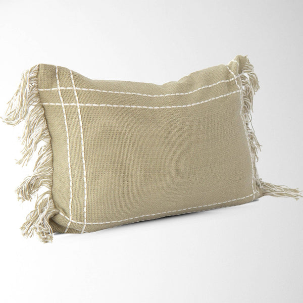Saratoga Crosshatch Pillow Cover – Textured,  Decorative: Sage / 12" X 18"