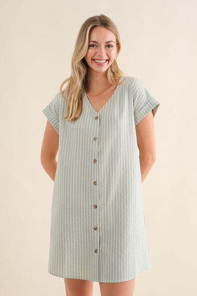 Lottie Pinstripe Shirt Dress