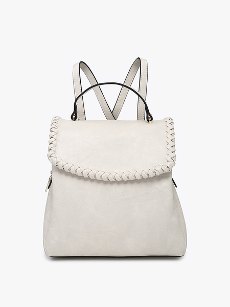 BP2473 Blossom Whipstitch Trim Backpack: Brown