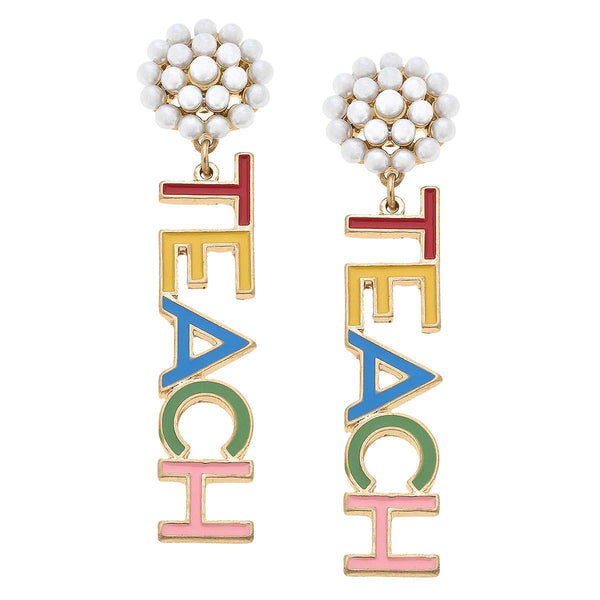 TEACH Pearl Cluster Earrings