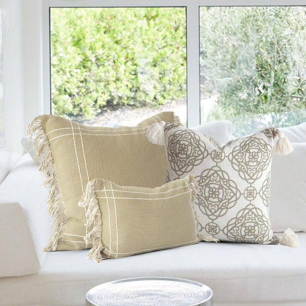Saratoga Crosshatch Pillow Cover – Textured,  Decorative: Sage / 12" X 18"