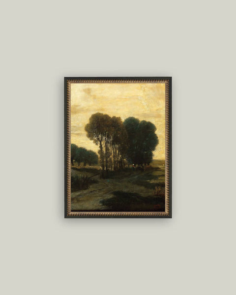 Clump of Trees Framed Antique Art: 8x10