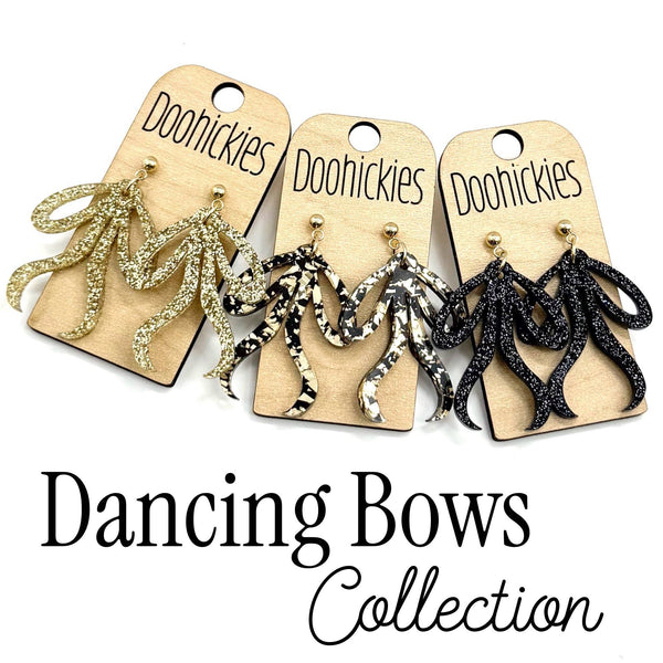 New Years Dancing Bow Earrings