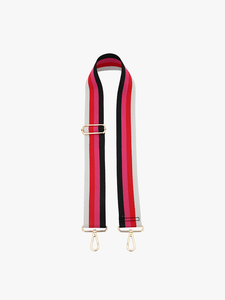 Pink/Gold Striped Guitar Strap