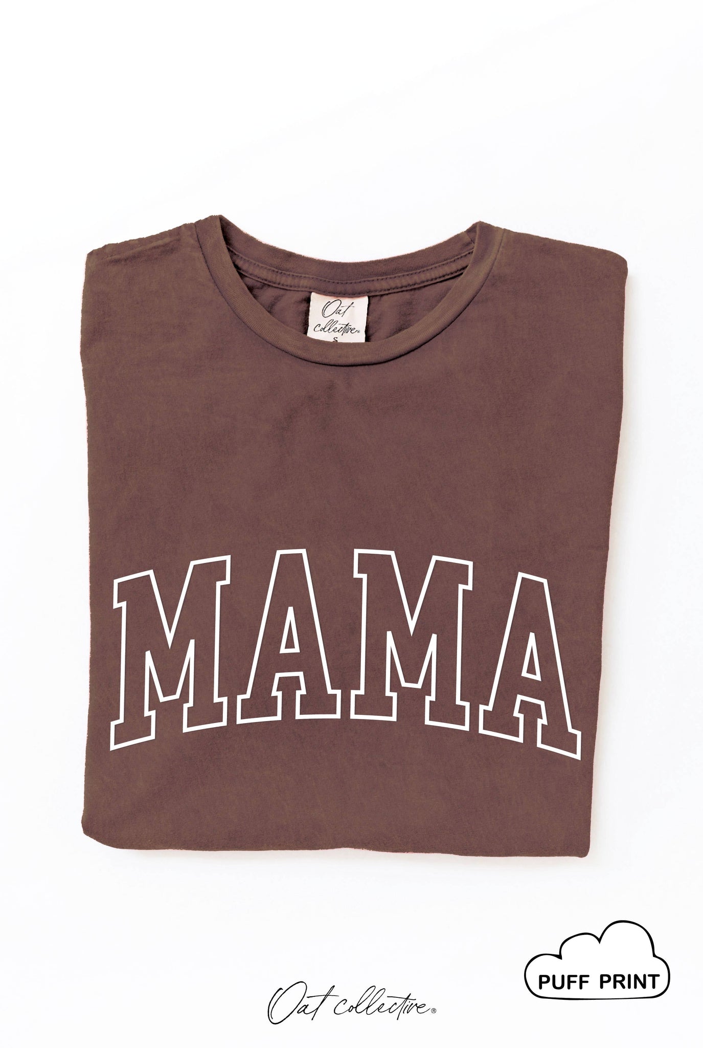 Chocolate MAMA Puff Print Tee
