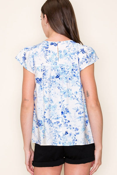 Gracie Flutter Sleeve Babydoll Top