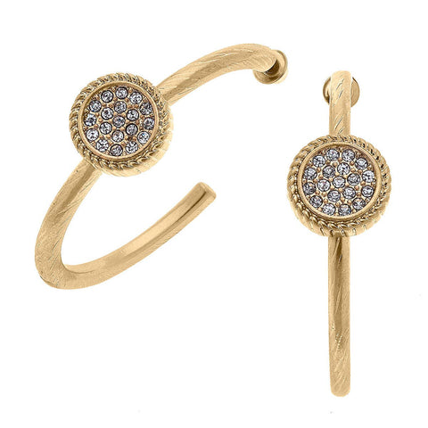 Corrine Pavé Disc Hoop Earrings