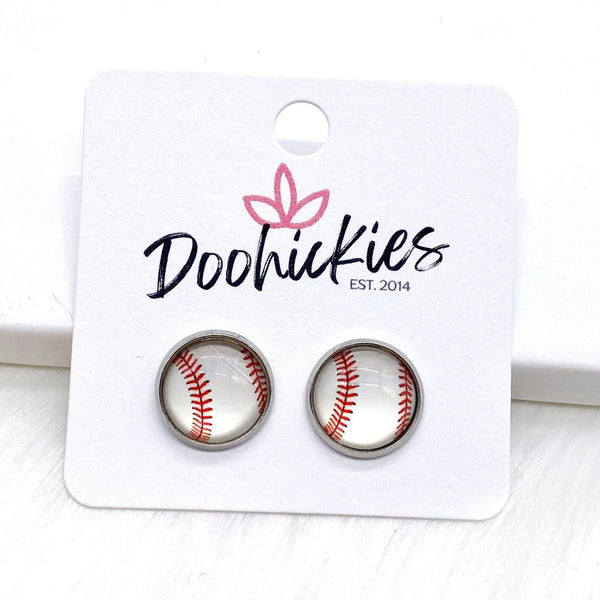 8mm Glass Stone Baseball Studs