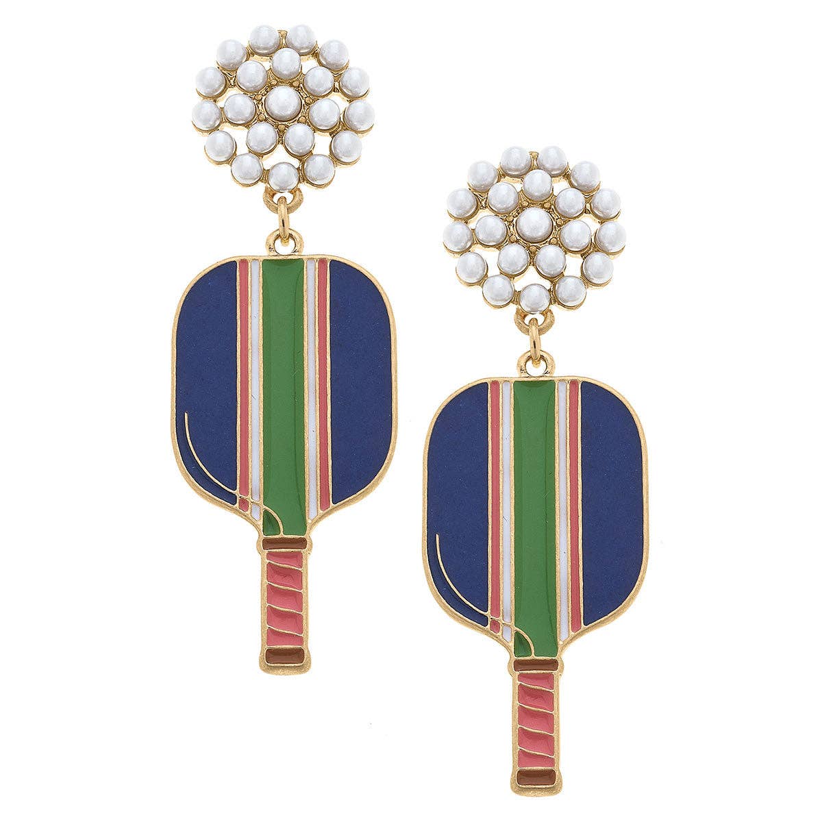 Pickleball Pearl Cluster Earrings