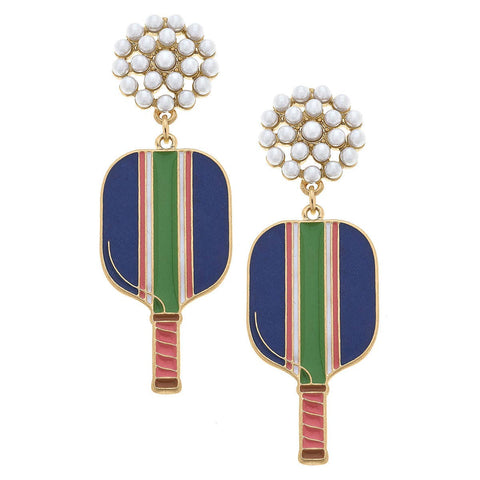 Pickleball Pearl Cluster Earrings