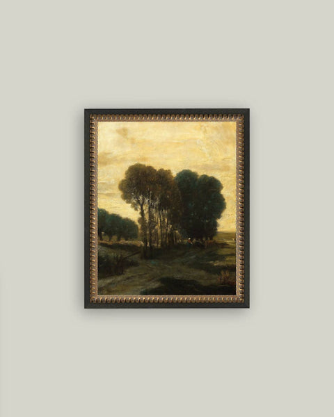 Clump of Trees Framed Antique Art: 8x10
