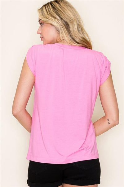 Lisa Rouched Shoulder Top