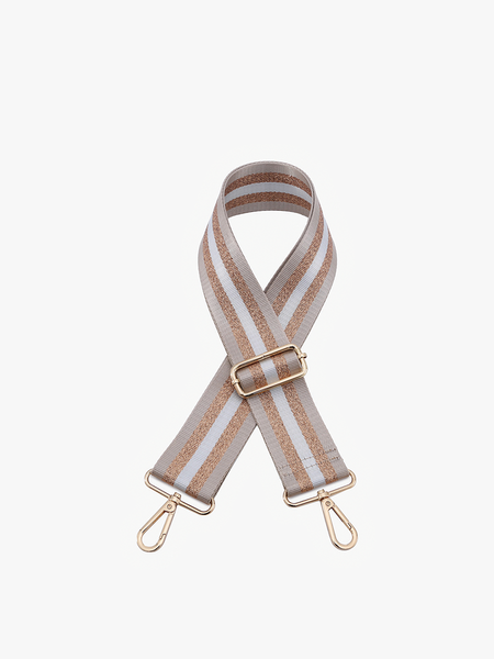 Pink/Gold Striped Guitar Strap