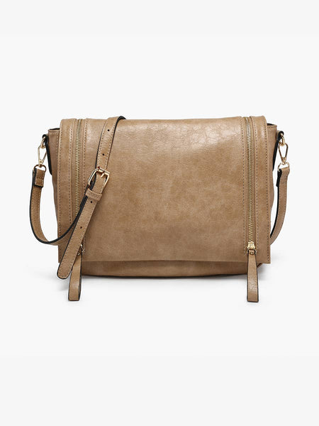 Foster Distressed Dual Zip Crossbody