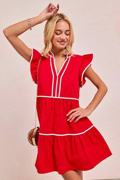 Leslie Red Ruffle Dress