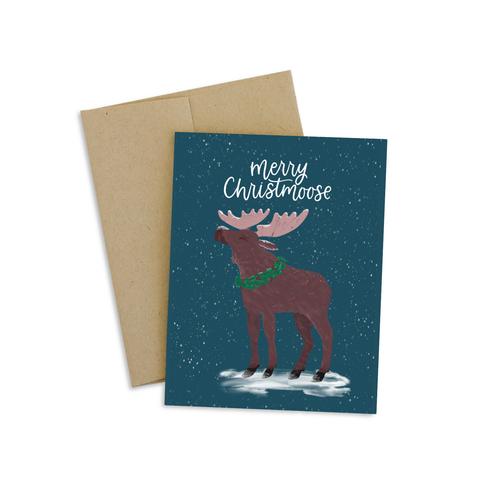 Merry Christmoose Christmas Greeting Card