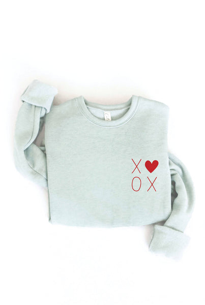 XOXO Heart Graphic Sweatshirt: ROSE