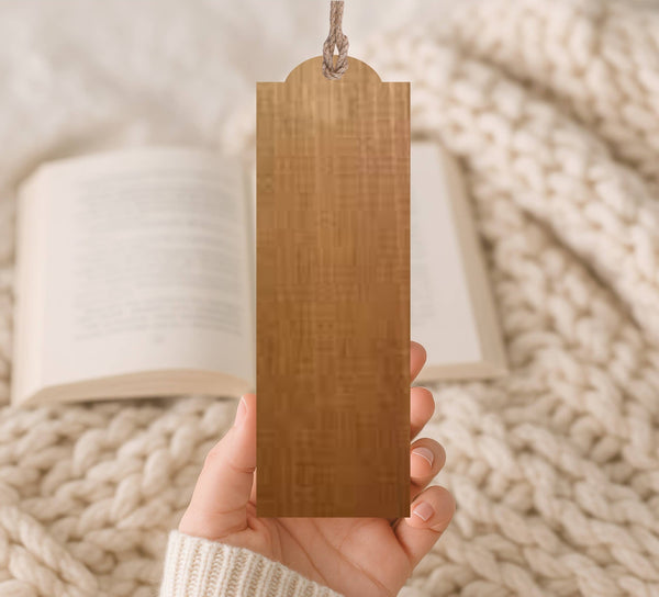 Wood Bookmark Charcoal Floral