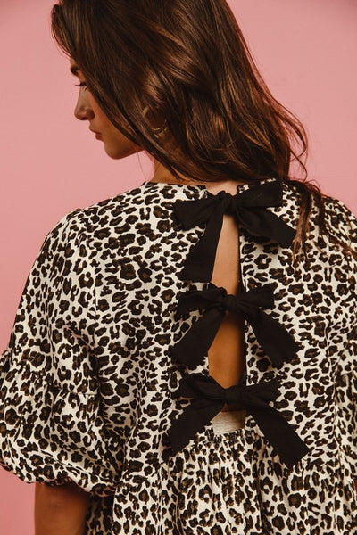 Brittany Leopard Denim Dress