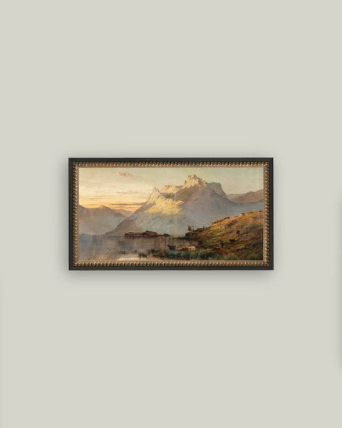 Peaks of the Western Highlands Framed Antique Art: 30x16