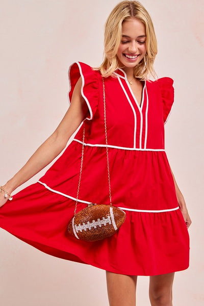 Leslie Red Ruffle Dress