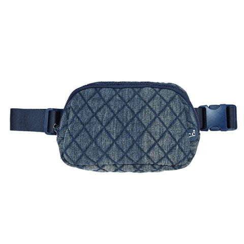 Denim Quilted Belt Bag