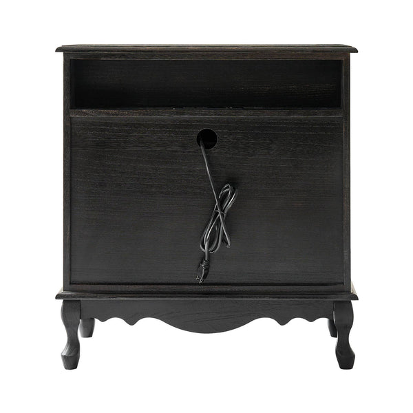 Cedar 3-Drawer Nightstand: Charcoal