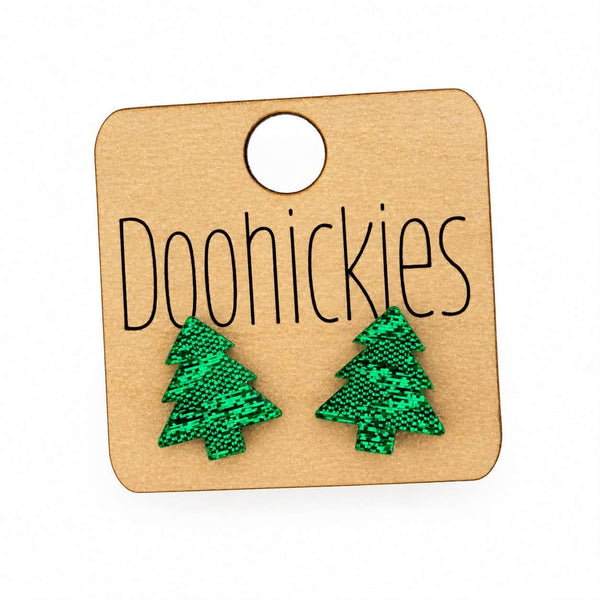 Merry Little Christmas Tree Studs Collection - Acrylic Earrings: Christmas Confetti