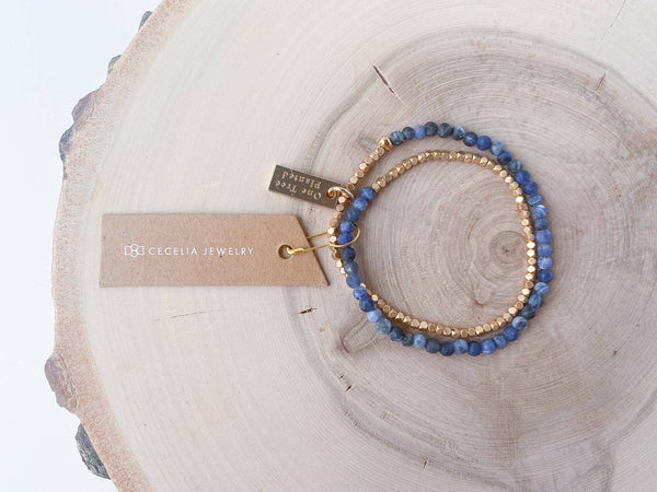 Bamboo Agate Double Wrap Bracelet