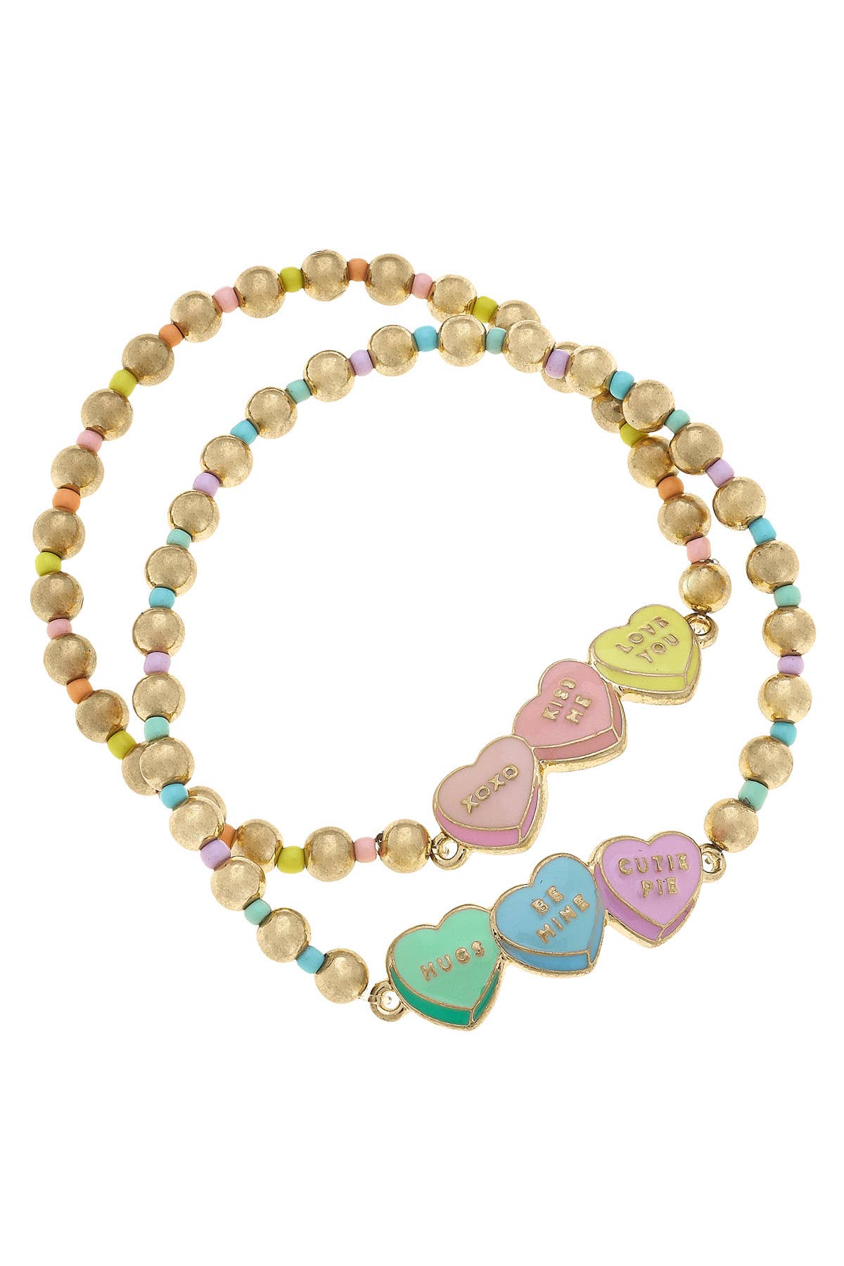 Conversation Hearts Stretch Bracelets