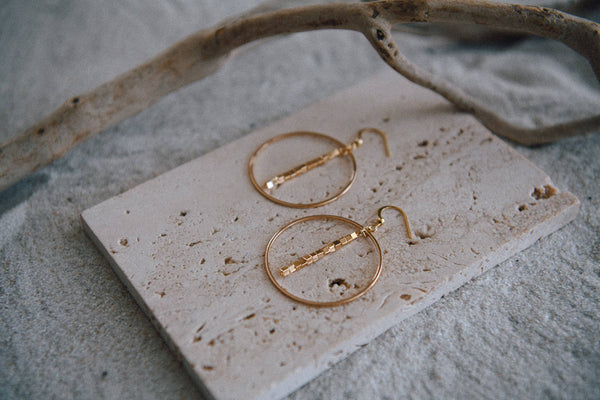 Hepburn Pearl or Gold Beaded Drop Hoop Earrings : Freshwater Pearls