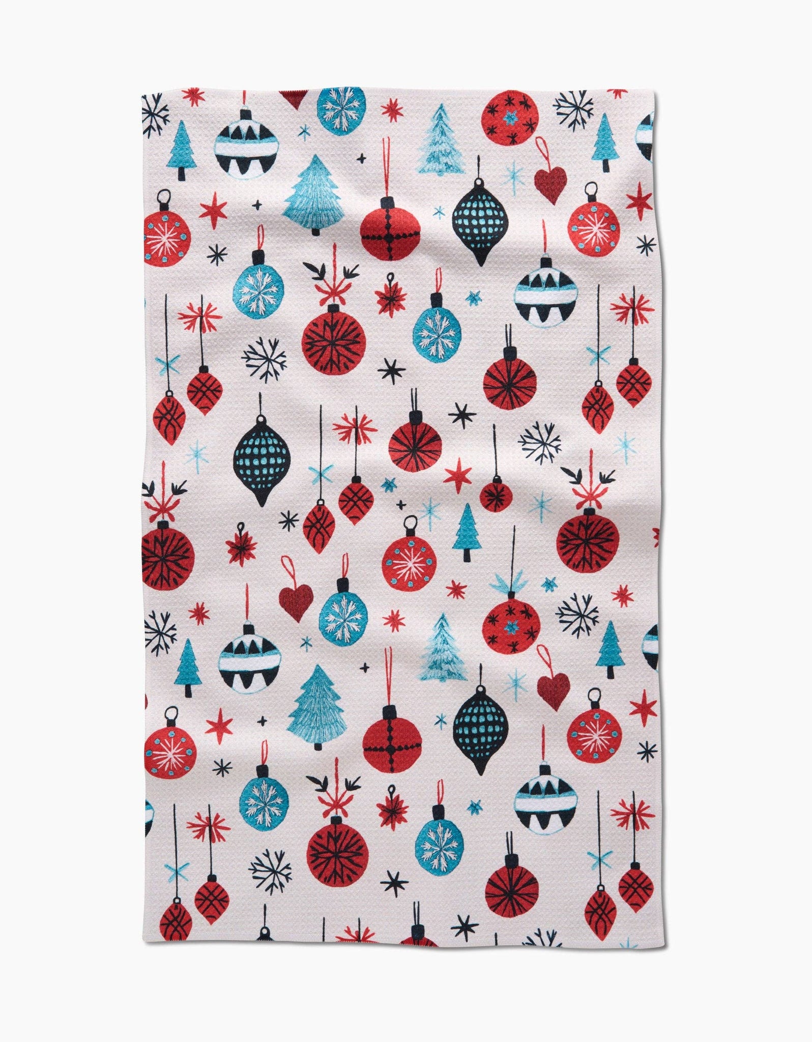 Embroidered Ornaments Tea Towel