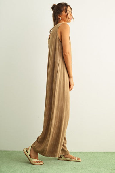 Layla Striped Button Down Jumpsuit