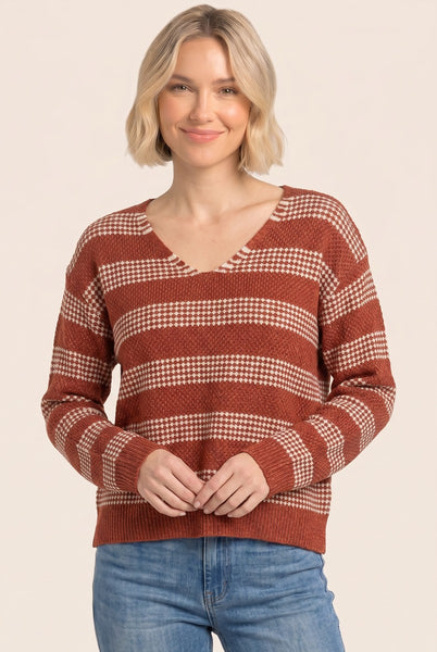 Wanda Waffle Striped Sweater