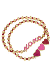 Valentines XOXO & Hearts Stretch Bracelets