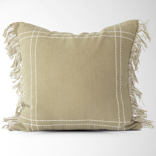 Saratoga Crosshatch Pillow Cover – Textured,  Decorative: Sage / 12" X 18"