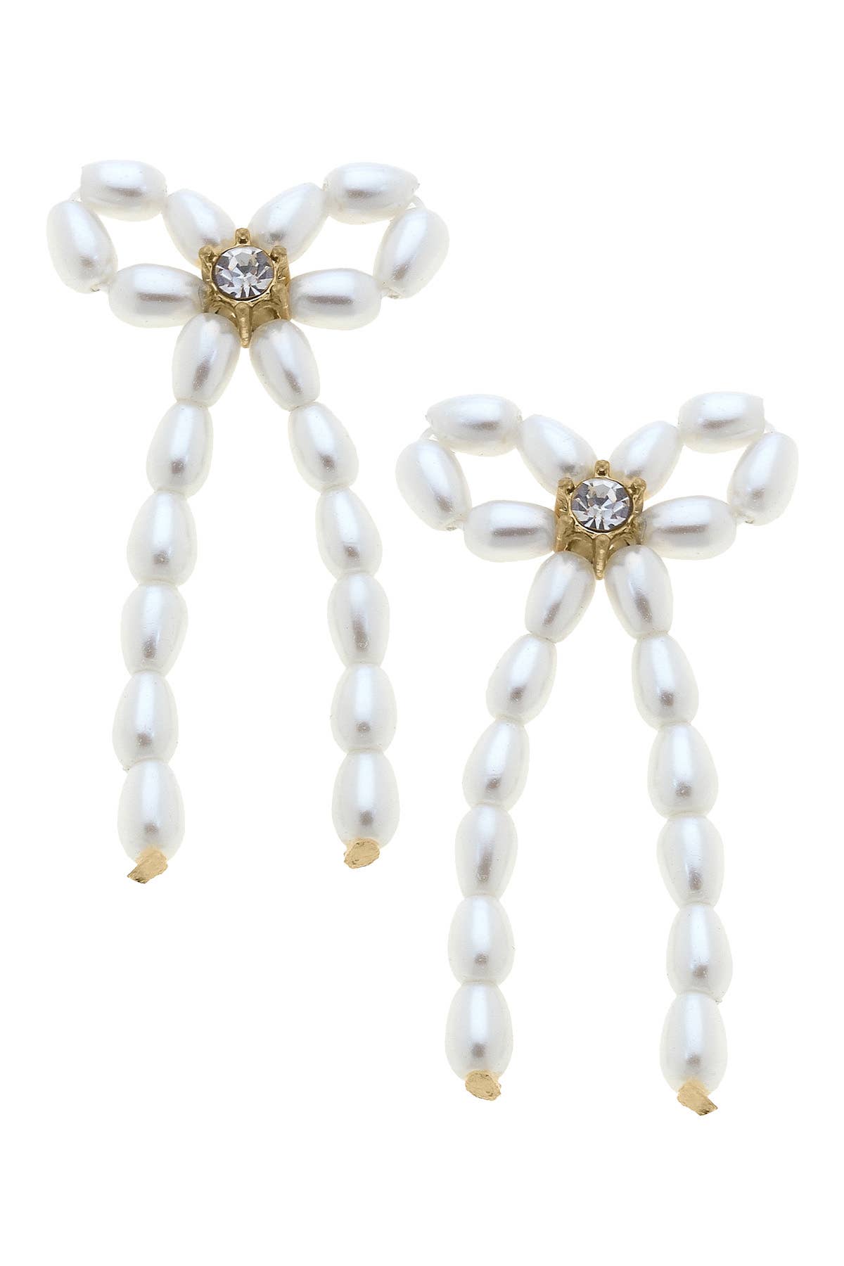 Krista Pearl Beaded Bow Earrings