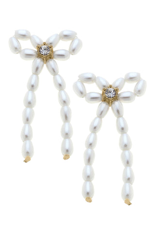 Krista Pearl Beaded Bow Earrings