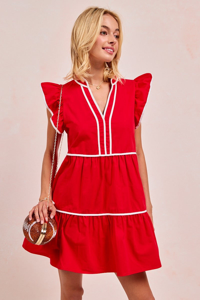 Leslie Red Ruffle Dress