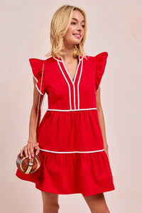 Leslie Red Ruffle Dress