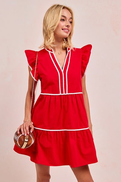 Leslie Red Ruffle Dress