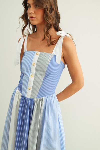 Helen Striped Patchwork Dress