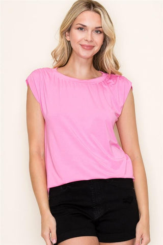 Lisa Rouched Shoulder Top