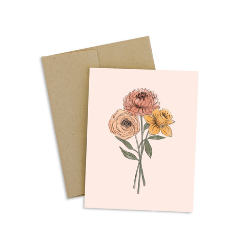 Daffodils and Mums Greeting Card