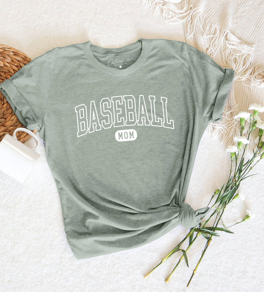 BASEBALL MOM Green T-shirt