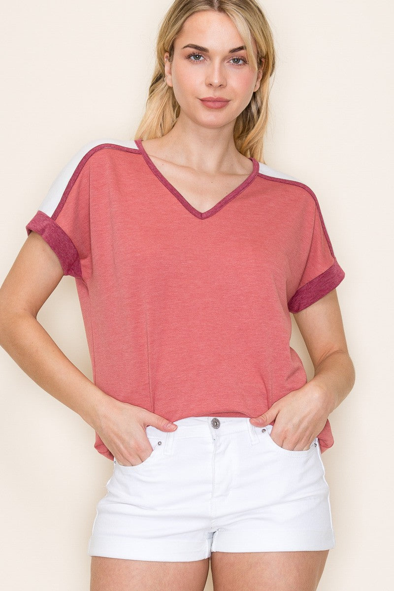 Jill V-Neck Terry Top