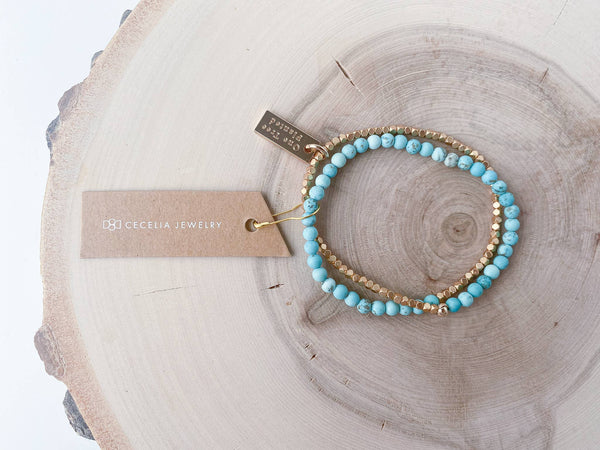 Bamboo Agate Double Wrap Bracelet